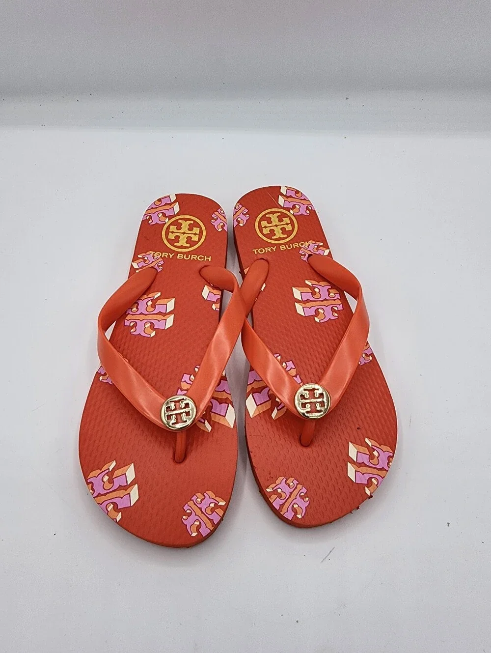 Tory Burch Red Logo Flip Flop Sandals